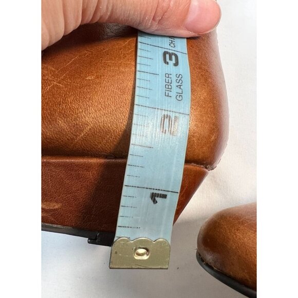 Steven Steve Madden Intyre Over the Knee Boots Leather Cognac Brown Wedge Heel 8 - Picture 15 of 16